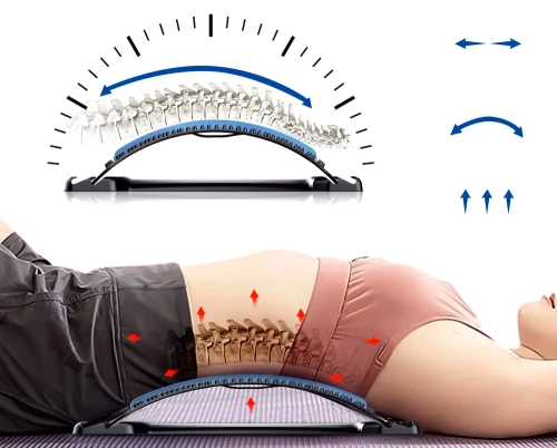 Rückenmassagegerät mit 4 Einstellungen | Kompakter Rückenstrecker mit weicher Wirbelsäulenunterstützung | SLD-018-BLUE