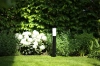Stehende Gartenlaterne, runder Pfosten für E27-Glühbirne | 230V Stromversorgung, Edelstahl | Mattschwarz, 65cm | LLR-65CM