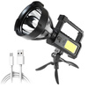 Multifunktions-LED-Taschenlampe mit Suchscheinwerfer, integriertem Akku und universellem Ständer | 1000lm, 4 Leuchtmodi, bis zu 8 Stunden | TL-832-SCHWARZ