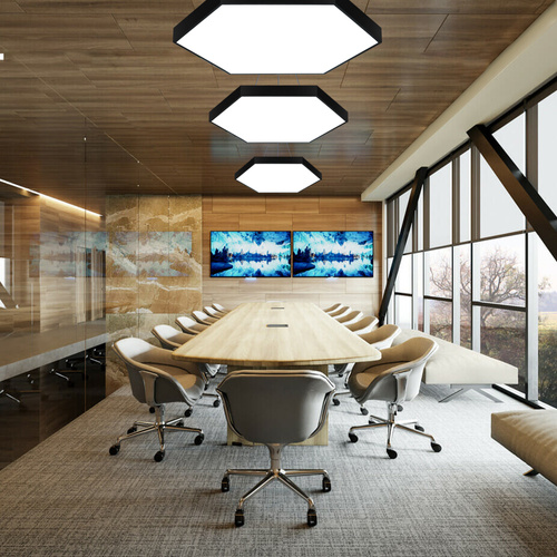 LED-Hängeleuchte 80W | Vollsechseck | Aluminium | Blendfreies CCD | Φ80x6 | LPL-003