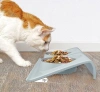 Napf-Set für Hund oder Katze | Doppelte Metallschalen mit Ständer | Edelstahlschalen für Futter und Wasser | JDW-024-BLUE
