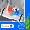 Elektrischer Wasserhahn mit Duschfunktion | Durchlauferhitzer, verstellbarer Auslauf, Handbrause | weiß | RX-018-WHITE