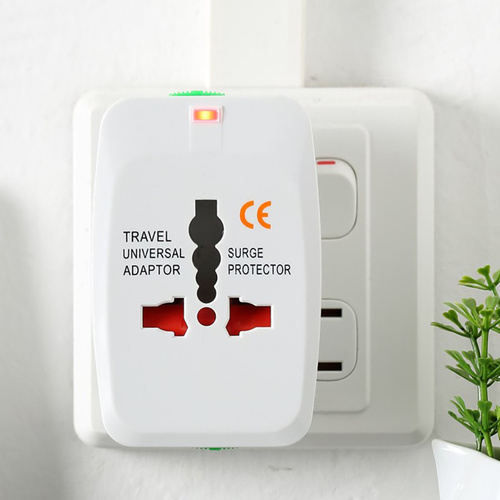 Multifunktionales Reiseadapter, Netzadapter mit Ladegerät und zwei USB-Anschlüssen | EU/USA/CN/UK/AUS | AD-T202