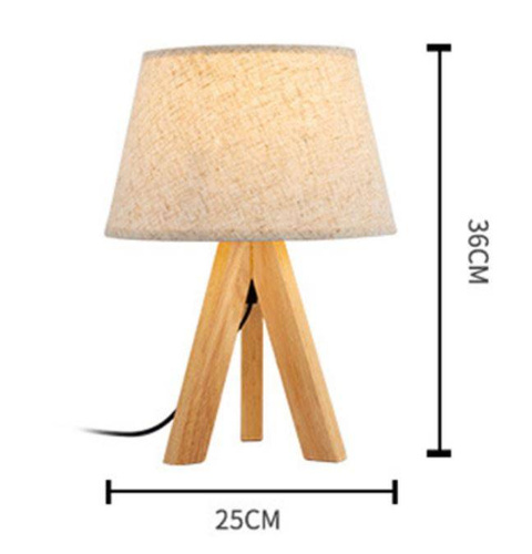 Tischlampe aus Naturholz mit Lampenschirm | 40W E27 | Schreibtischlampe, Nachttischlampe | DL05