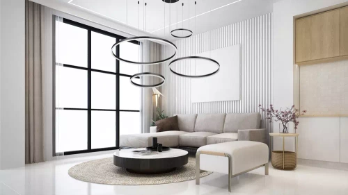 LED-Pendelleuchte | mehrteilig, modern, 136 W | schwarz | RLK-C04-136W-B