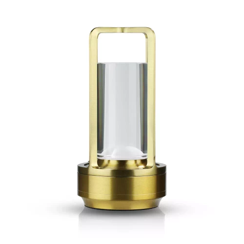 Camping-Tischlampe mit eingebautem 2000mAh Akku und Touchpanel | 3 Helligkeitsstufen, dimmbar | Gold | HJA27
