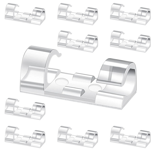 Kabel- und Leitungsorganizer Set | 10 Stück | mit Nano-Klebeband-Clips | transparent | KZ-D58