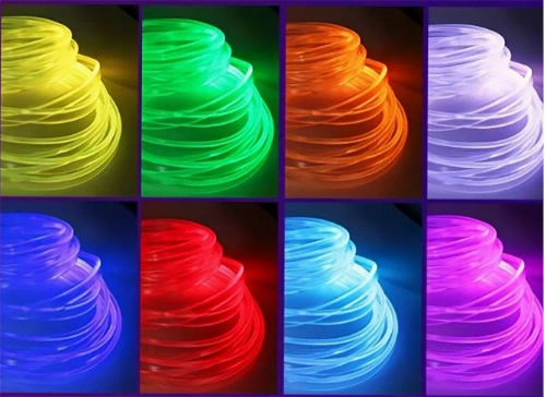 Umgebungslicht RGB-2M |Einseitige Glasfaser | Mehrfarbiger LED-Streifen | El-Draht 