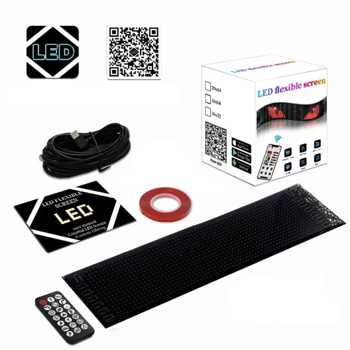 Programmierbares LED-Anzeigedisplay „Devil Eyes“ | 92 x 374 mm | RGB-Panel für Auto und Lkw | individuelle Texte und Animationen | HRP-1664