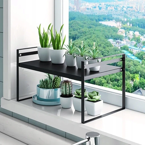 Badezimmerregal für Kosmetik | Metallständer für Küche, Gewürzregal, freistehendes Regal, 50 cm | MSK-L50CM-B