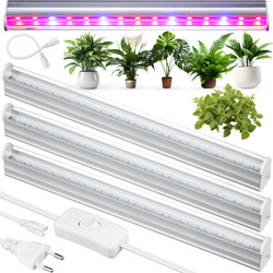 LED-Pflanzenleuchten Set | 3 Stück | 6 W | mit Netzkabel und Verbindungskabel | DG-T5-Whitel