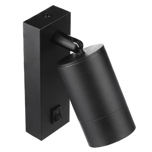 Wandleuchte | schwenkbarer Spot mit GU10-Fassung, mit Schalter | schwarz | BD-C278-Black