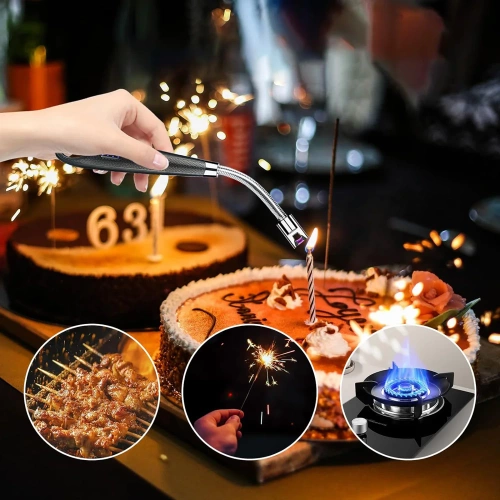 Plasma-Feuerzeug | elektrisch, USB-aufladbar | schwarz | JL-701B-BLACK