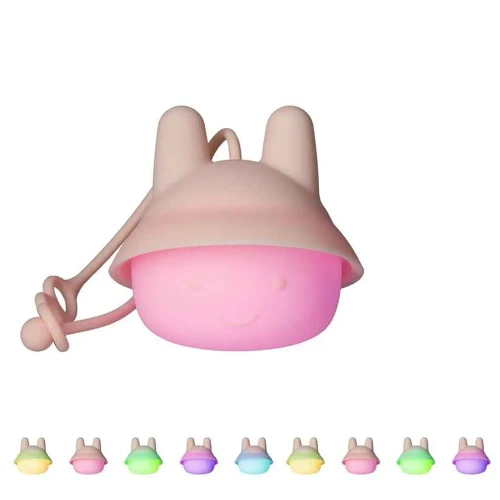 Silikon LED Nachtlicht Hase | Tragbare Kinderlampe 9 Lichtfarben | JL-502
