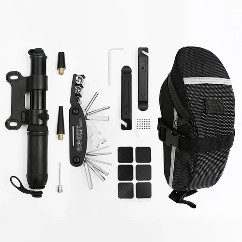 Multifunktionales Reparaturset | Fahrrad-Service-Werkzeuge in einer praktischen Tasche | Set mit Schlüsseln und Flicken für die Fahrradreparatur | ZUHE-AIO
