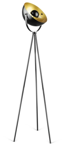 Metall-Stehleuchte | modernes, stilvolles Design für Wohnzimmer und Schlafzimmer | schwarz-gold | DYT-L125-BLACK