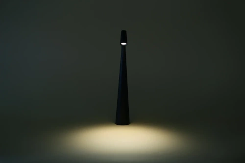 Kabellose Nachttischlampe mit eingebautem Akku | Lampe mit Touch-Steuerung | HMS-355-SCHWARZ | Tischlampe 33,5 cm