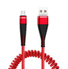 Micro USB 1M | Spiralkabel USB zum Aufladen des Telefons | Quick Charge 3.0 2.4A | AM32