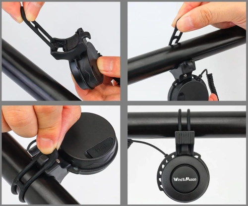 TWB-105-P | Elektrische Fahrradklingel USB 120 dB | Türklingel mit eingebautem Akku | 4 Klangmodi