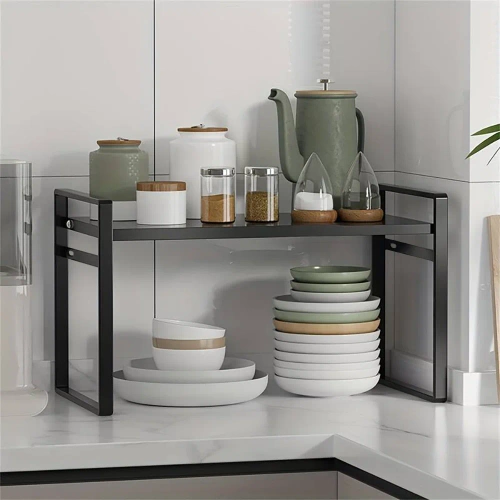 Badezimmer-Kosmetikregal | Metallständer für die Küche | Gewürzständer | Freistehendes Regal | MSK-L30CM-B