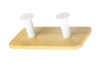 Bambus-Kleiderbügel | Handtuchhalter | Kleiderhaken mit zwei Haken | YG-DH13-WHITE