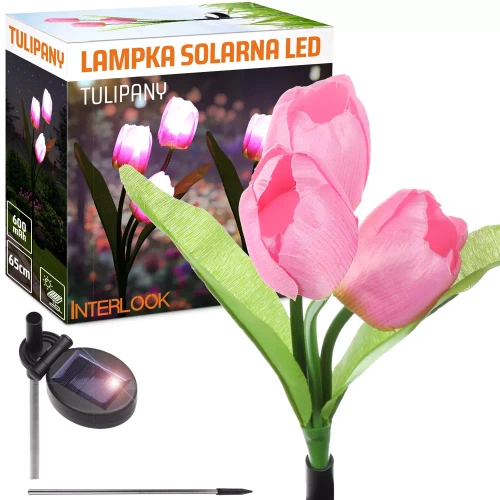 Solarblume | Solar-LED-Gartenlaterne Tulpe | 65 cm, 600 mAh | FLD-40-PINK