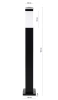 Stehlampe für den Garten, quadratischer Pfosten für E27 Glühbirne | 230V Stromversorgung, Edelstahl | Mattschwarz, 90cm | LLF-90CM