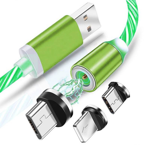 3-in-1 1M | Leuchtendes magnetisches Ladekabel für Telefon mit 3 Anschlüssen | AM67