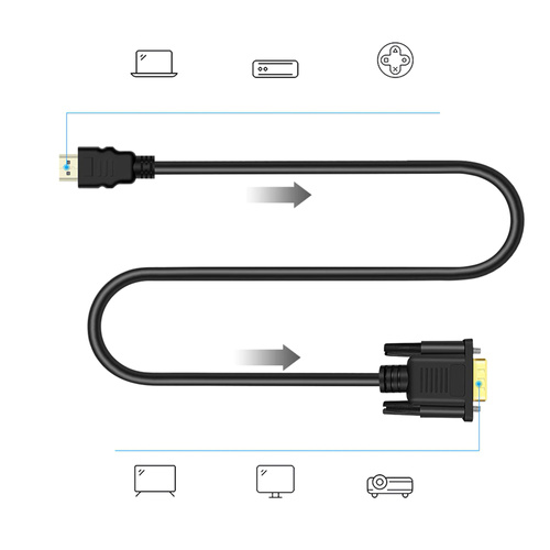 HDMI-zu-VGA-Kabel | FullHD | 1,8 m | HVM-1.8M