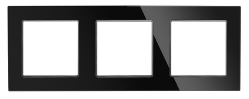 Dreifach-Rahmen für F60-Einsätze | gehärtetes Glas schwarz | SC80-3