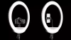 Starker LED-Ringlicht mit stufenloser Farb- und Helligkeitsregelung, 195 cm Stativ | 3 Handyhalter, Tasche | YQ-480B