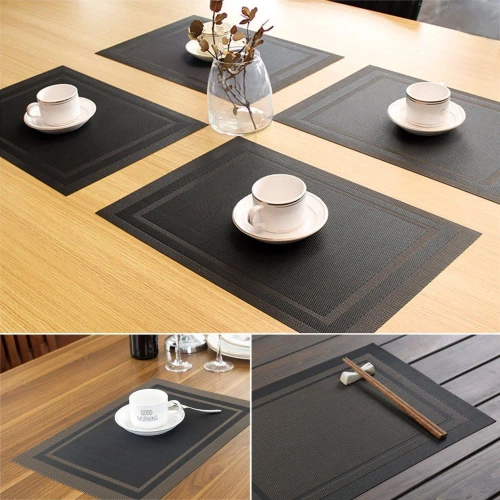 Tischset | Untersetzer | Tischdecke | Dekorative Küchenmatte | F040-SCHWARZ
