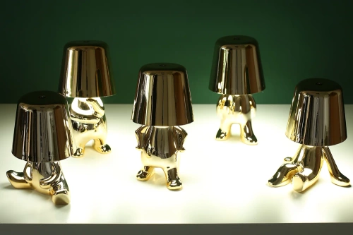 Moderne Tischleuchte mit Touch-Bedienung | Nachttischlampe mit integriertem Akku | gold | HJA23-A-GOLD