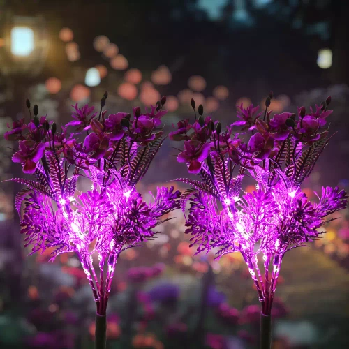 Solarblume | Solar-LED Gartenlampe Orchideenstrauß | 60 cm, 600 mAh | FLD-16-LILA