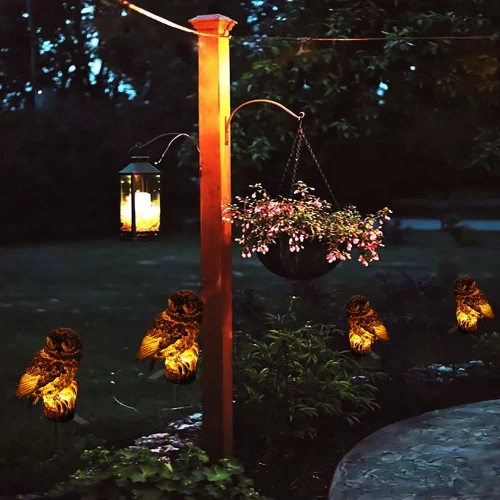 Solar-Gartenlampe LED Eule | 42 cm, 600 mAh | FLD-18-BROWN