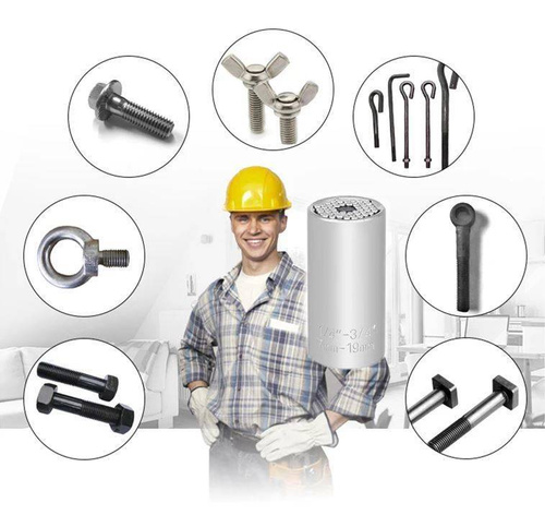 Steckschlüssel Universal 7–19 mm | Gewinde 1/4"–3/4" | JX-TS-02