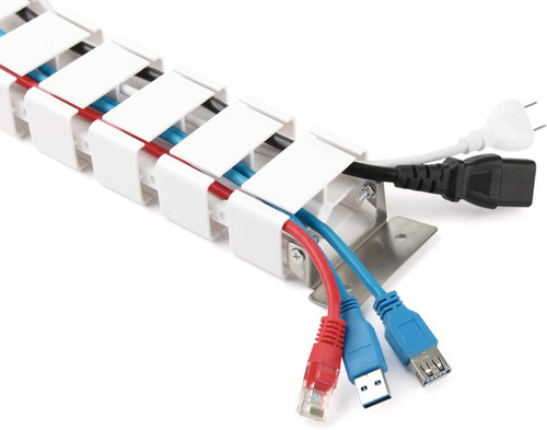 Kabel- und Drahtabdeckung 1,3m | Vertikaler Kabelkanal | Weiß | QN-1501