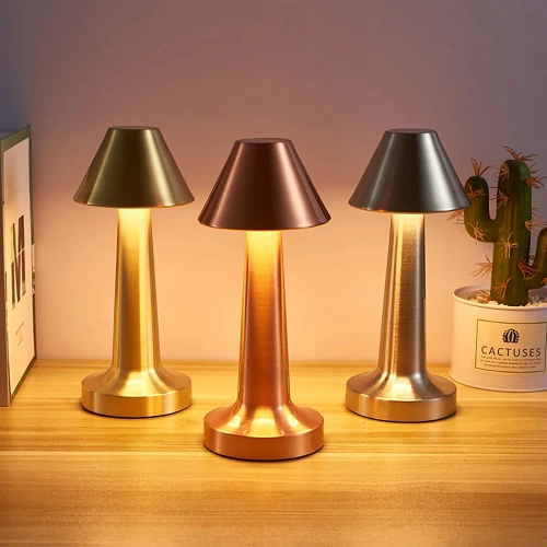Berühren Sie die Nachttischlampe mit einstellbarer Lichtfarbe | USB-Lampe | HJA12-SILVER | Kabellose Tischlampe