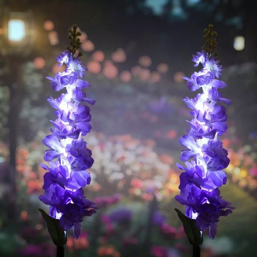 Solarblume | Solar-LED-Gartenlaterne Rittersporn | 72 cm, 600 mAh | FLD-33-PURPLE