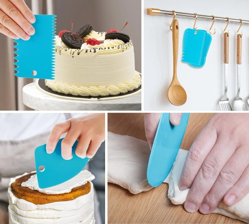 Zuckerbäckerei-Ärmel + 24 Spitzen | Teigschaber | FM-034-BLUE
