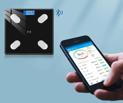 Bluetooth-Badezimmerwaage mit Thermometer | LED-Anzeige | NS-BT1