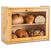 Brotkasten aus Bambus mit Ablage | großer Brotkasten für Brot und Brötchen | FC-B317
