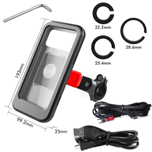 Fahrrad- und Motorradhalterung für Handy | Induktive Ladestation | Wasserdicht, für Lenker | HL-70