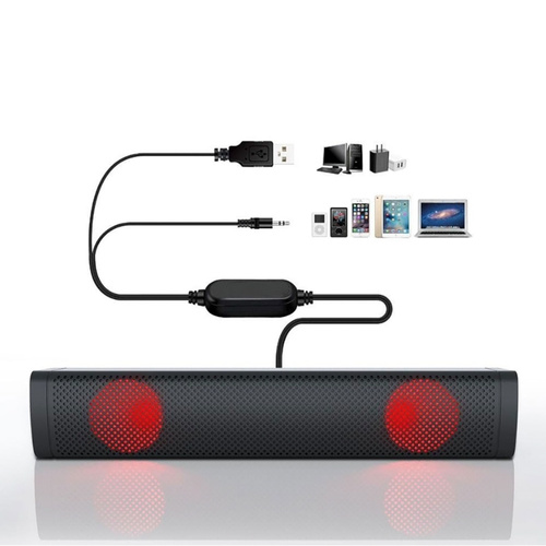 Computer-Soundbar 2.0 mit LED-RGB-Beleuchtung | 6W RMS | S10