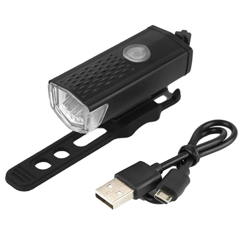 LED Fahrradlicht Set | Radlicht Set bestehend aus Vorderlicht & Rücklicht aufladbar über USB | XME CREE 3W LED, 300lm, 3 Leuchtmodi, 800mAh | 5 LEDs, 7 Leuchtmodi, 15lm
