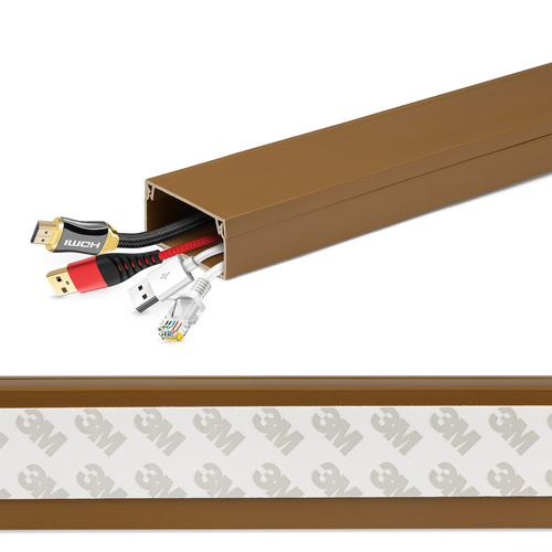 Kabelkanal, Kabelabdeckung | Selbstklebendes Band 3M | 1 Meter, 40x20mm, braun | ZXC-20-1M