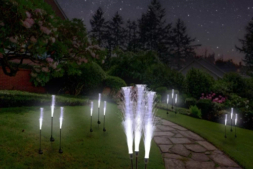 Solarblume | Solar-LED-Gartenlaterne Kaltfeuer | 90 cm, 600 mAh | FLD-45-WHITE