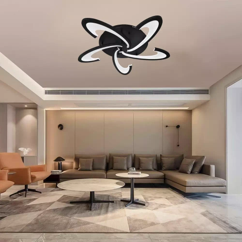 Moderne Deckenleuchte | LED-Deckenleuchte | Schwarz | Deckenleuchte RLF-C55W-B