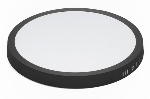 Schwarze, runde LED-Deckenleuchte 24W | Flimmerfreies CCD-Oberflächenpanel | SY-SR124-B