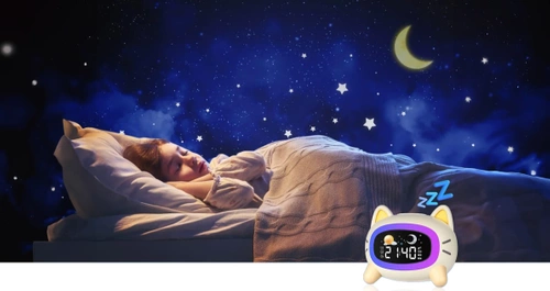 LED-Kinderwecker | mit Nachtlicht, Animationen und Schlummerfunktion | SG-5-W